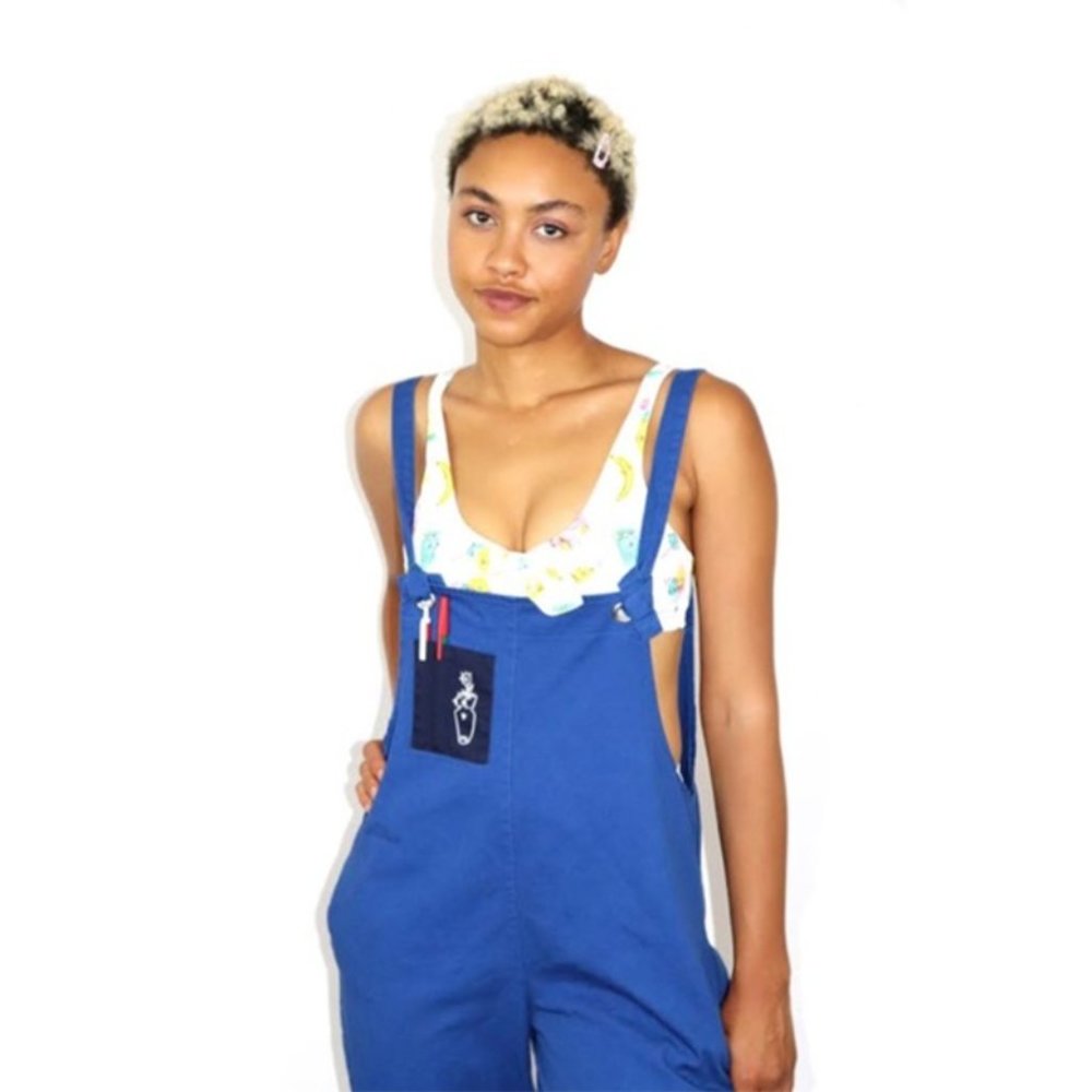 Fashion Brand Company Penelope Gazin Embroidered Artist Overalls Baggy Dungarees